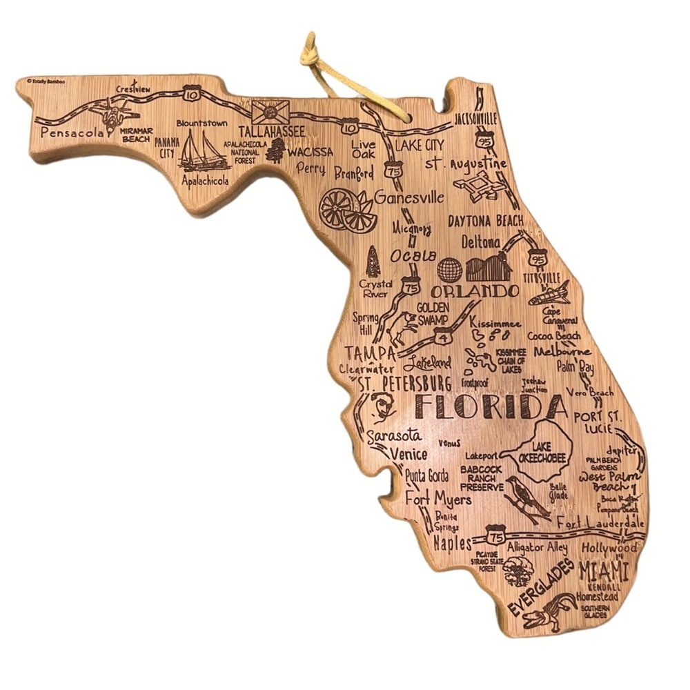 Florida Shaped Wooden Cutting Board